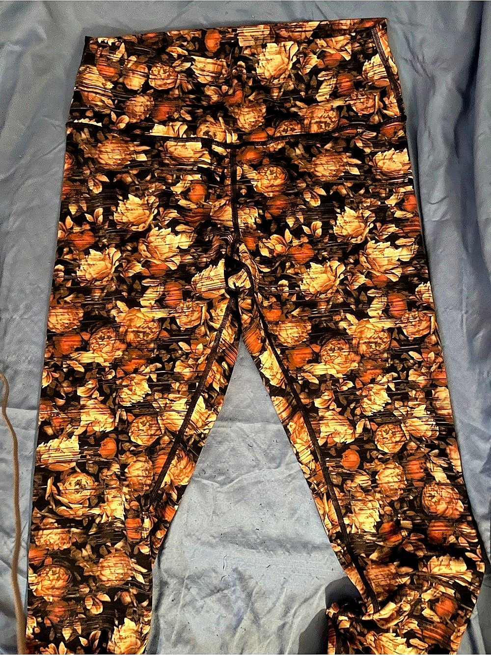 lululemon size 12 7/8 Tight II *Nulux 25" Floral Leggings Brown & Orang